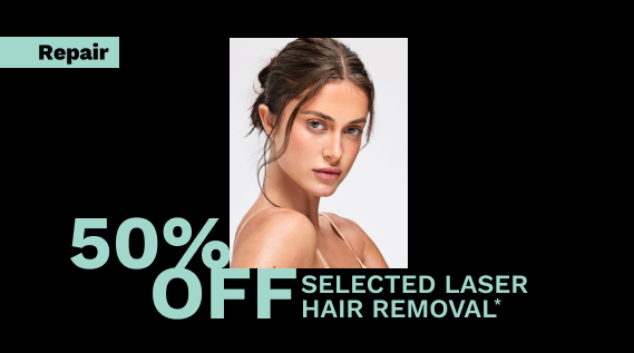 50% off Selected Laser Hair Removal Treatments*