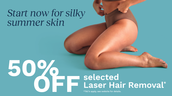 50% off Selected Laser Hair Removal Treatments*