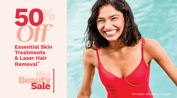 50% off Laser Hair Removal & Selected Skin Treatments*